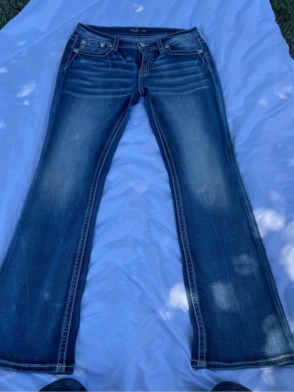 Miss Me Dark Blue Flare Jeans